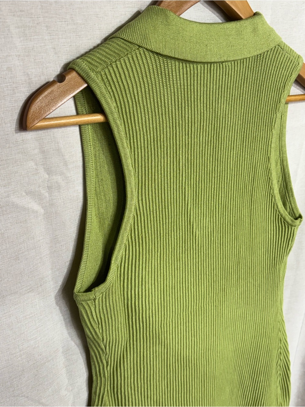 ee:some • Lime Green Ribbed Sleeveless Polo Mini Dress Large BUY NOW PRICE - Picture 9 of 9
